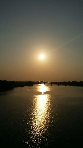 球磨川の夕陽