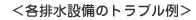 各排水設備のトラブル例